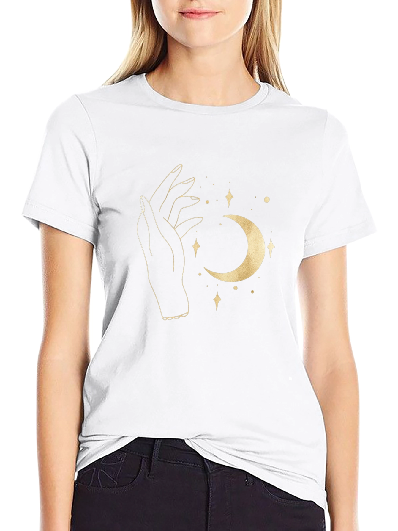Mystic Moon Graphic Tee - Black