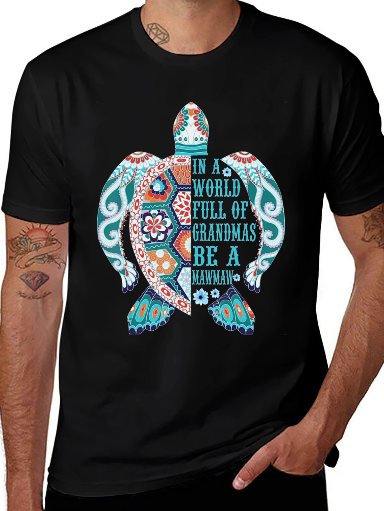 Grandma Mawmaw Turtle Graphic T-Shirt