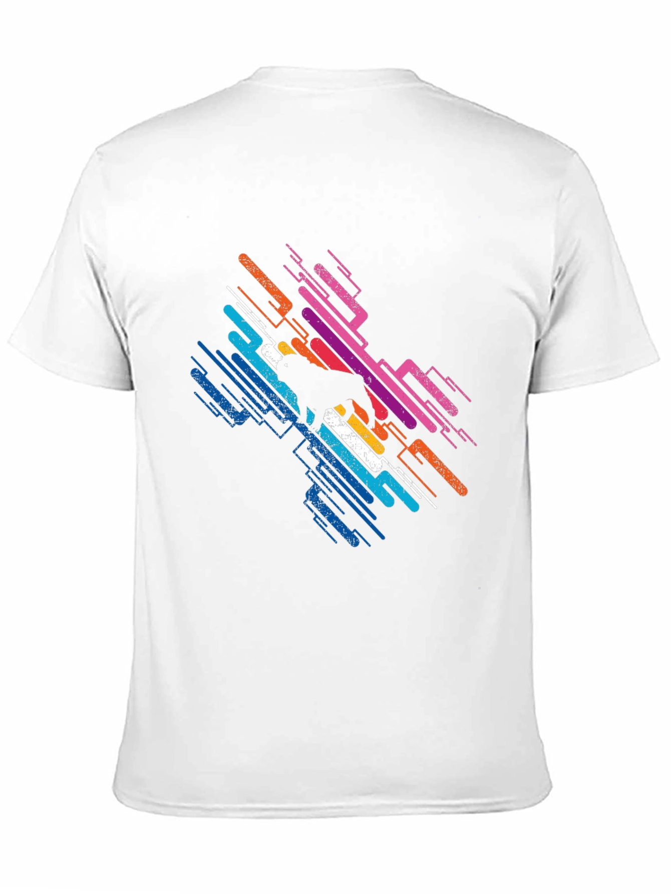 Abstract Dog Graphic Tee - Modern Mens Black T-Shirt