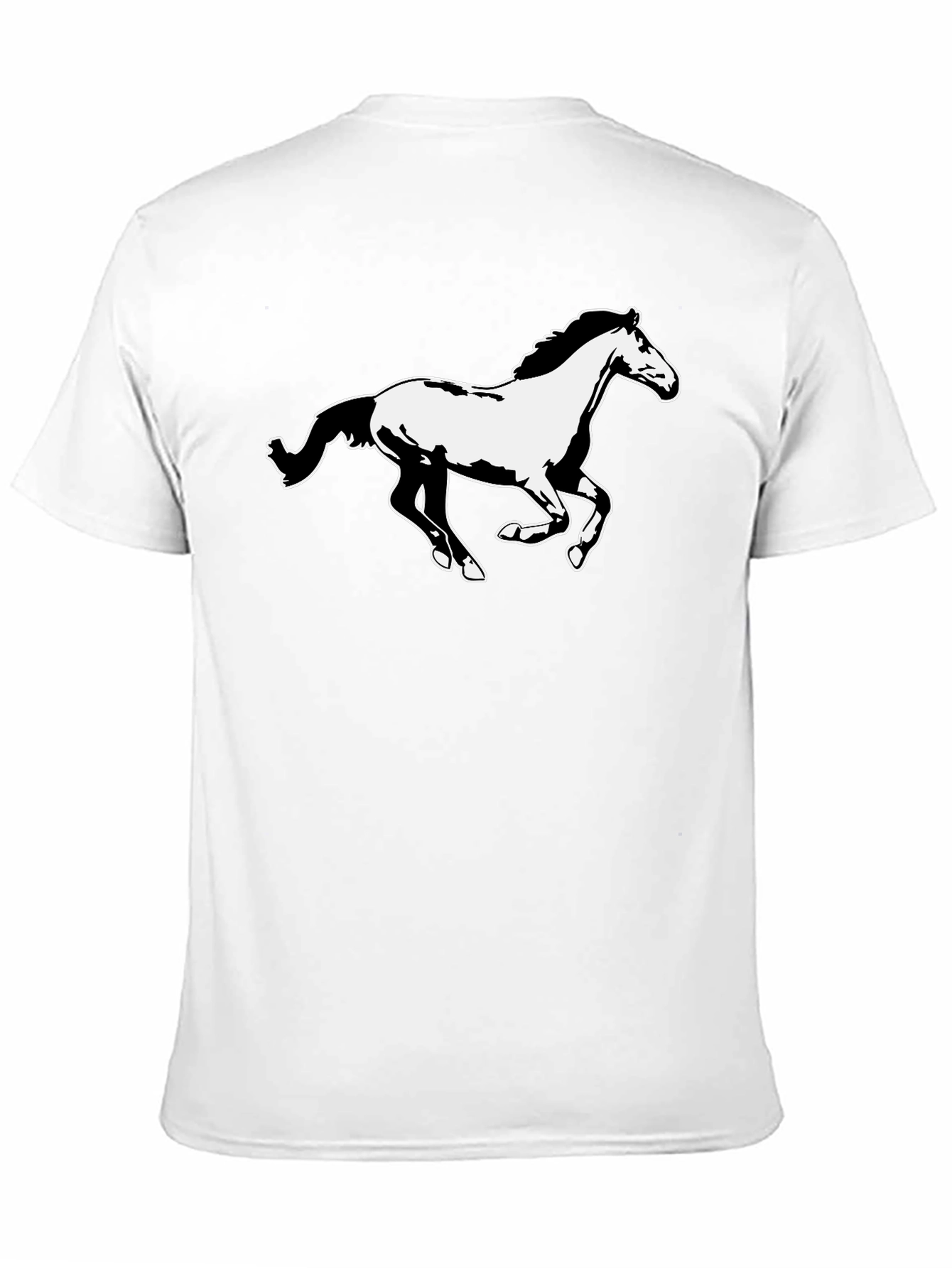 Horse Graphic Tee - Black Cotton T-Shirt