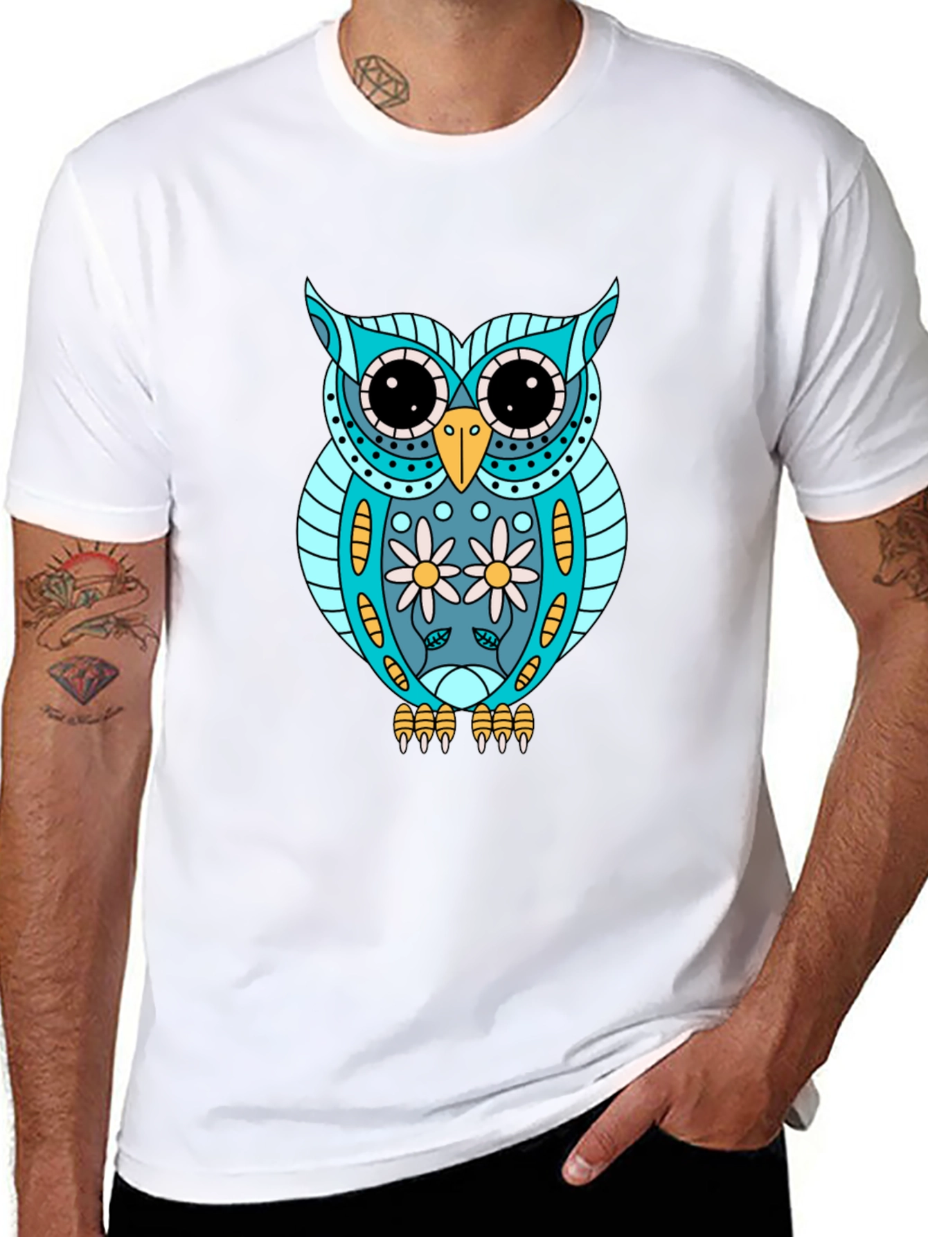 Owl Graphic T-Shirt - Cool Animal Print Tee