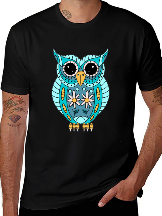 Owl Graphic T-Shirt - Cool Animal Print Tee