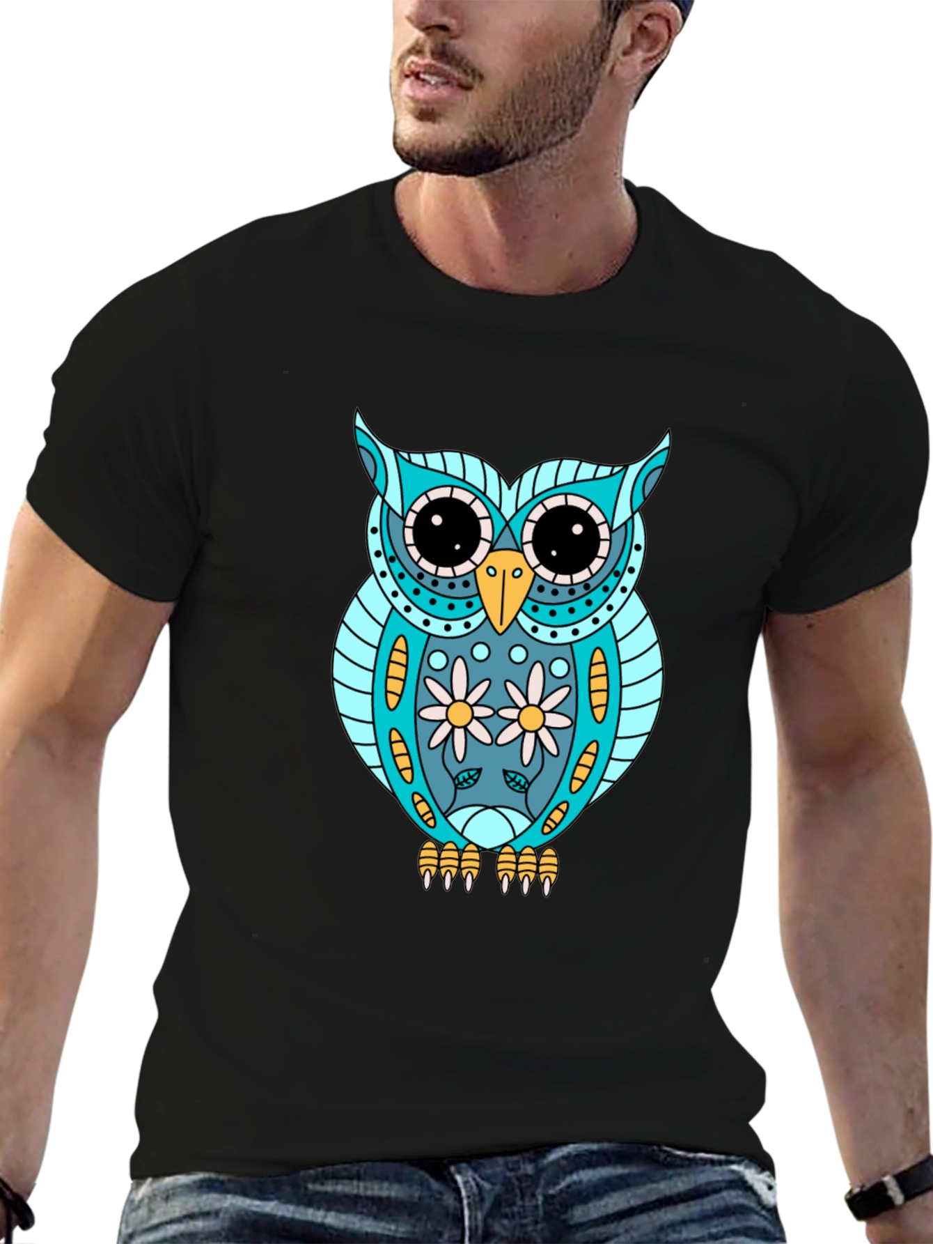 Owl Graphic T-Shirt - Cool Animal Print Tee