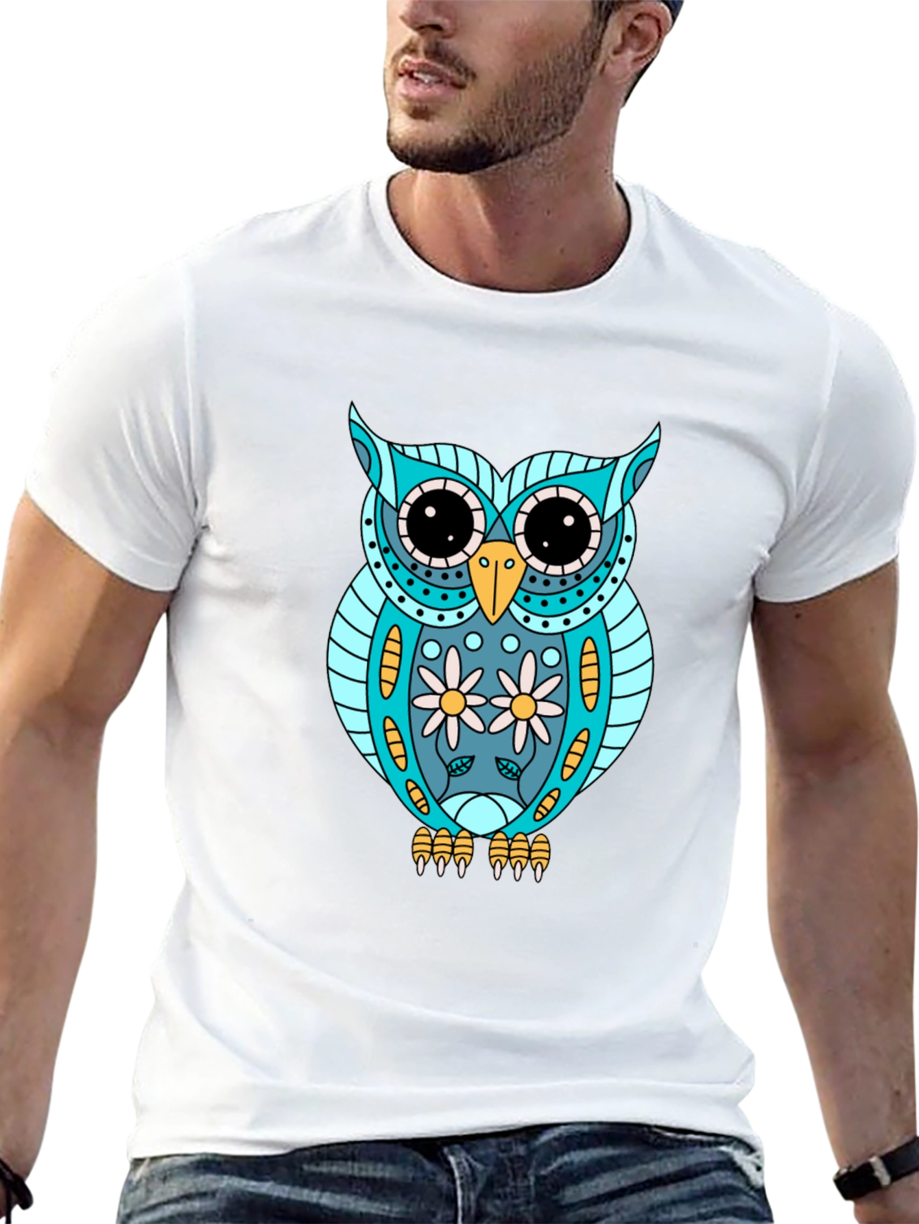 Owl Graphic T-Shirt - Cool Animal Print Tee