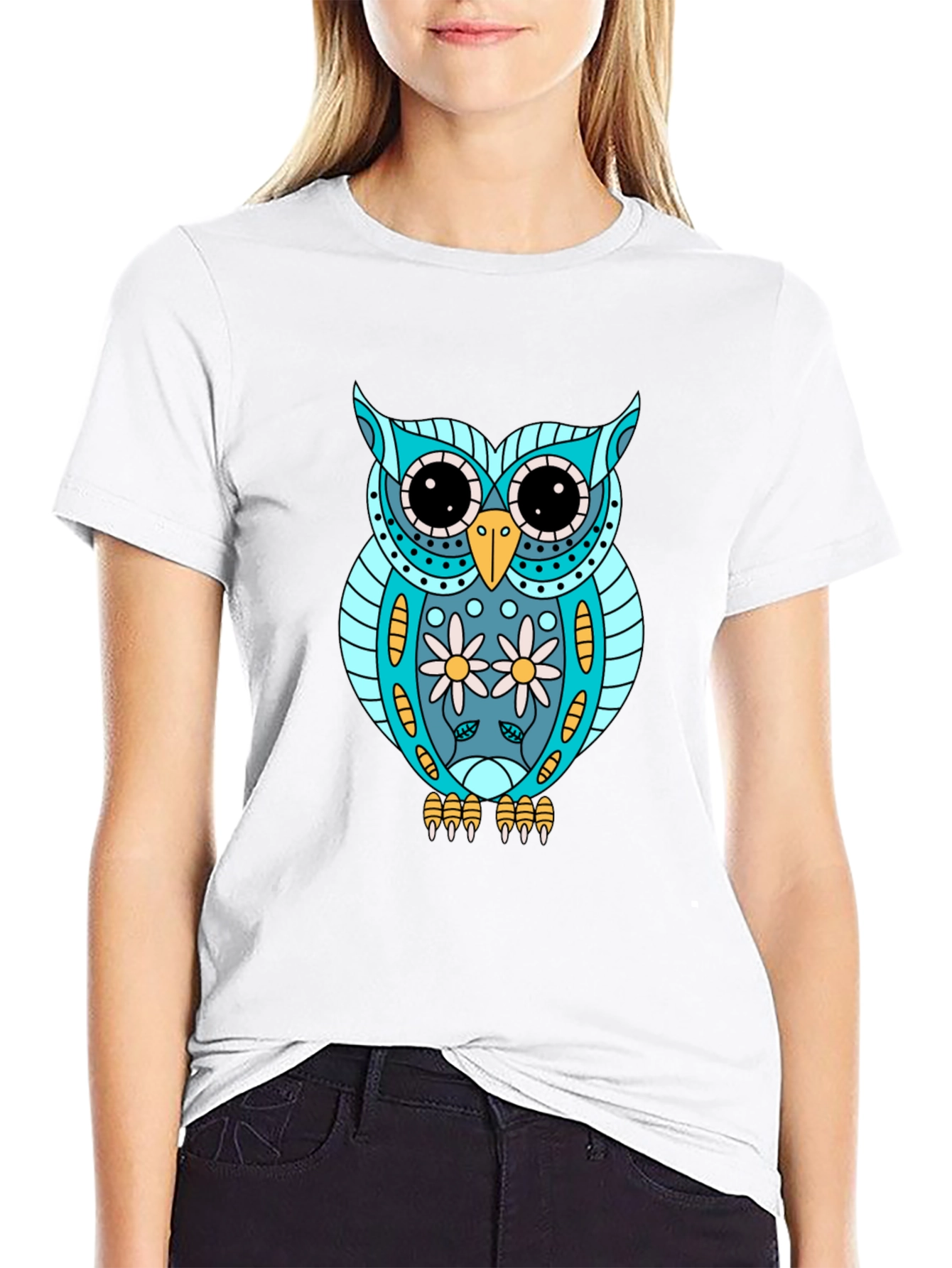 Owl Graphic T-Shirt - Cool Animal Print Tee