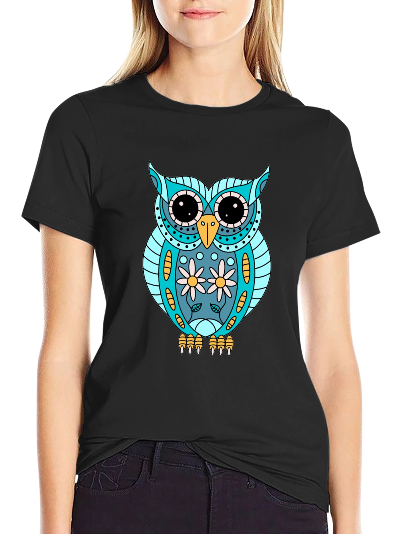Owl Graphic T-Shirt - Cool Animal Print Tee