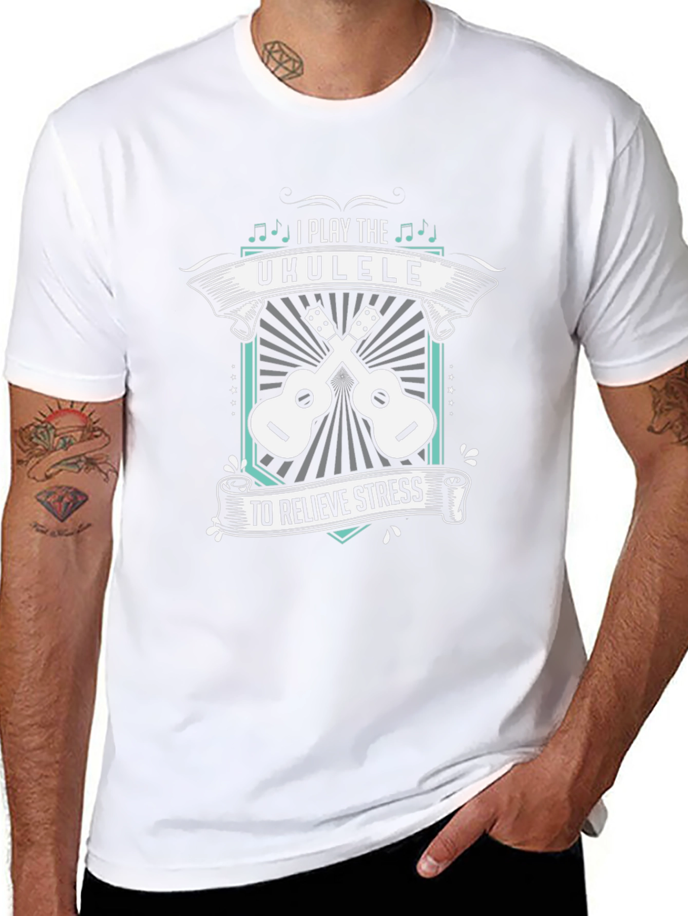 Ukulele Stress Relief Graphic T-Shirt