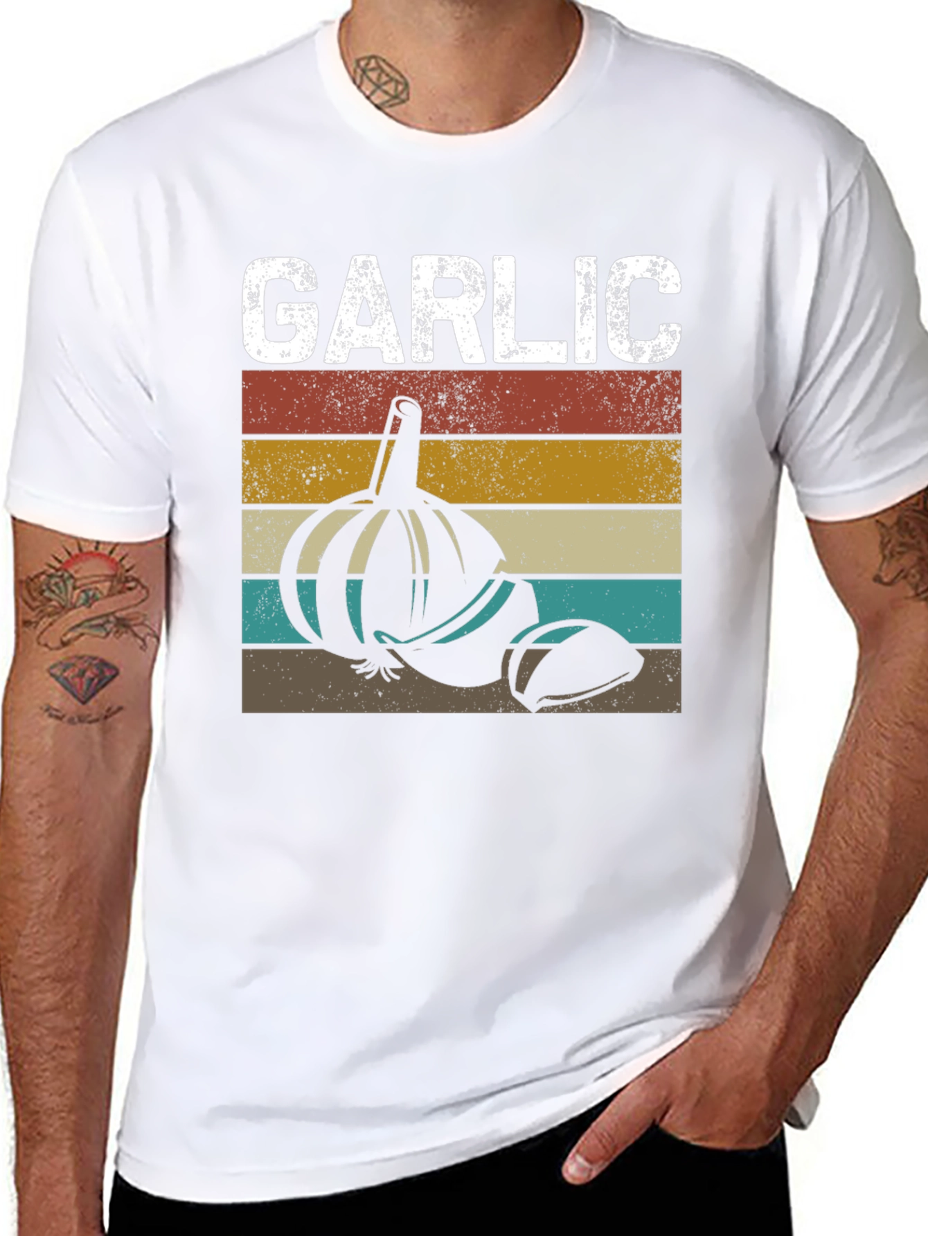 Retro Garlic T-Shirt - Foodie Tee