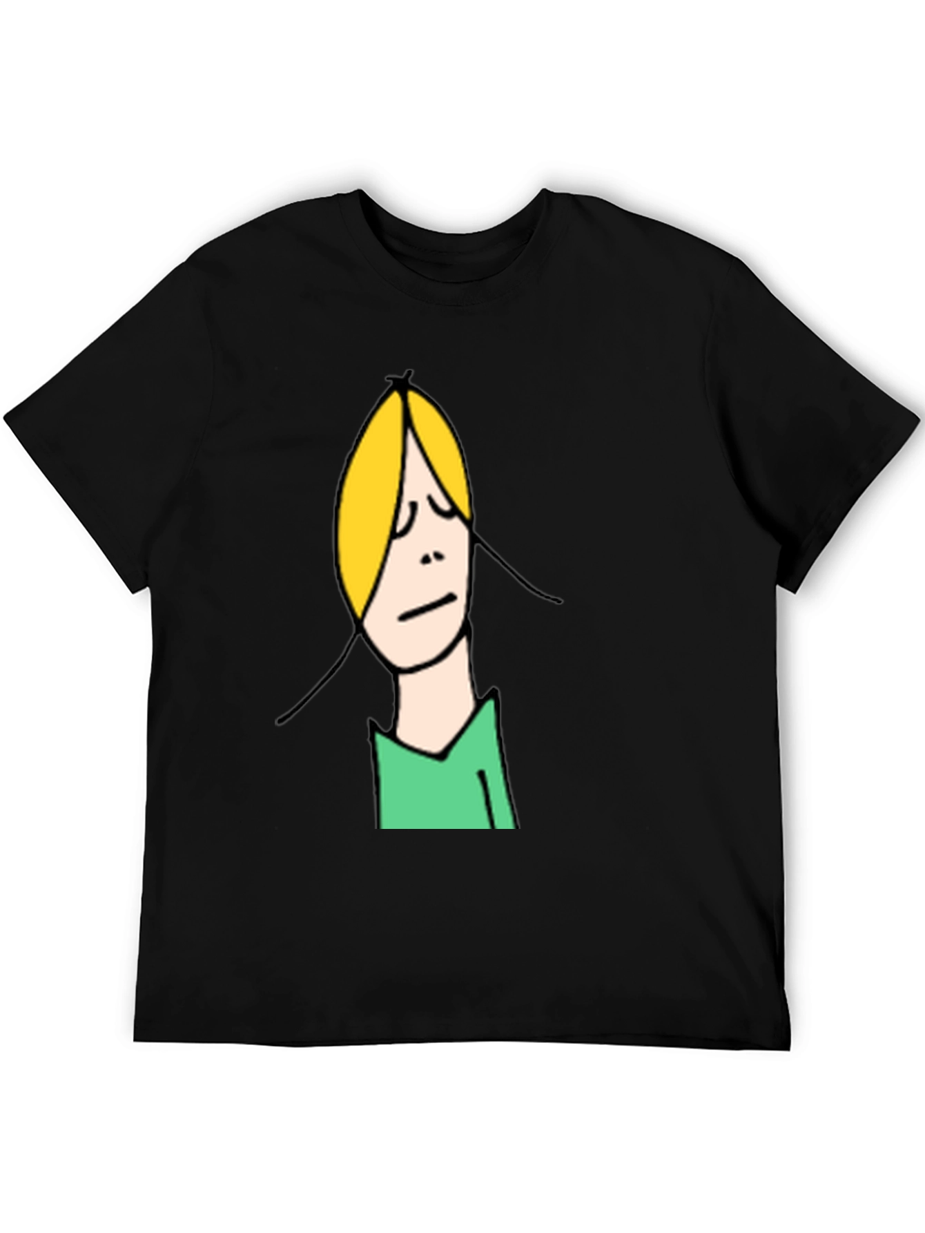 Funny Cartoon Character Graphic Tee - Unisex Black T-Shirt