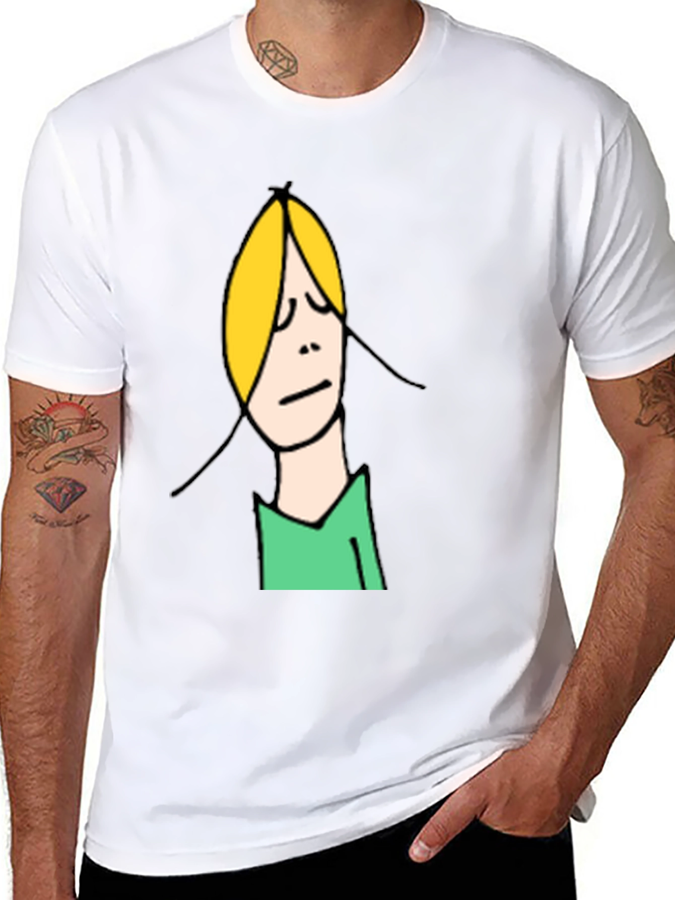 Funny Cartoon Character Graphic Tee - Unisex Black T-Shirt