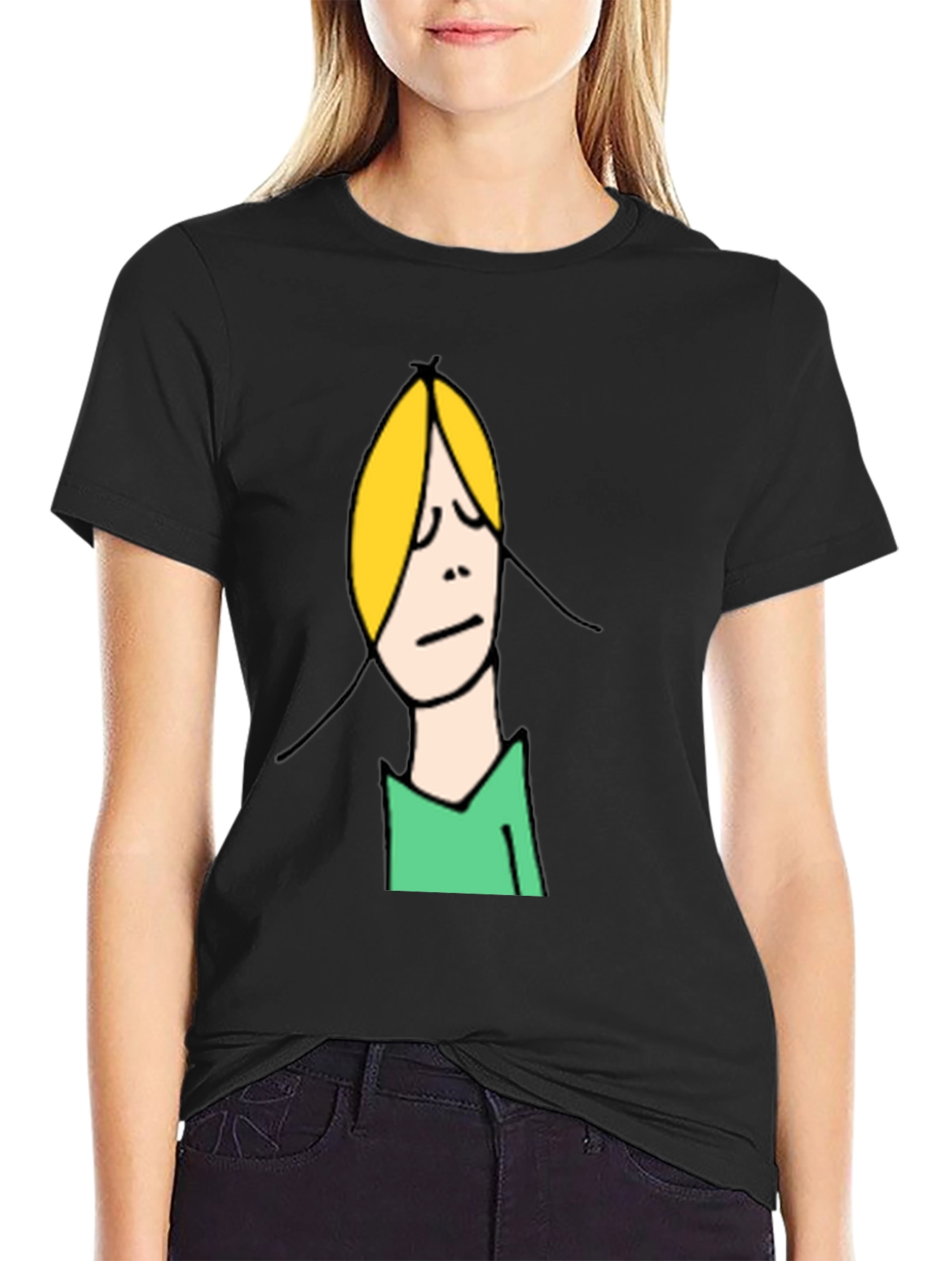 Funny Cartoon Character Graphic Tee - Unisex Black T-Shirt