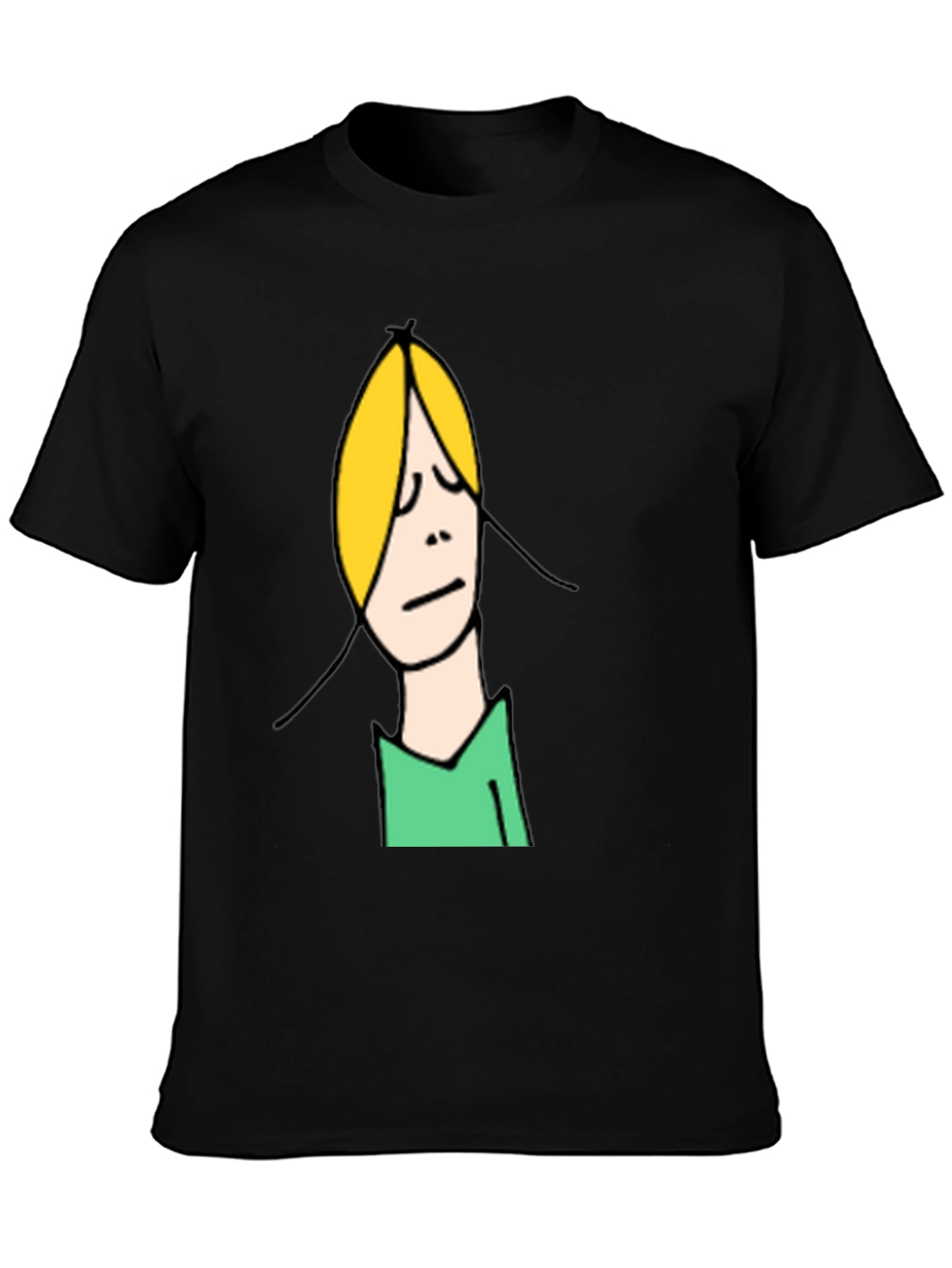 Funny Cartoon Character Graphic Tee - Unisex Black T-Shirt