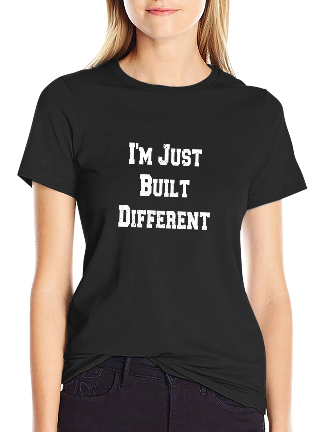 Im Just Built Different Black Tee