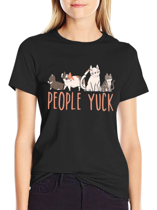 People Yuck Cat Graphic Tee - Novelty T-Shirt