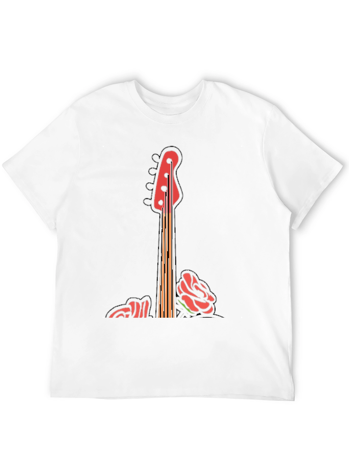 Guitar & Roses Graphic T-Shirt - Black
