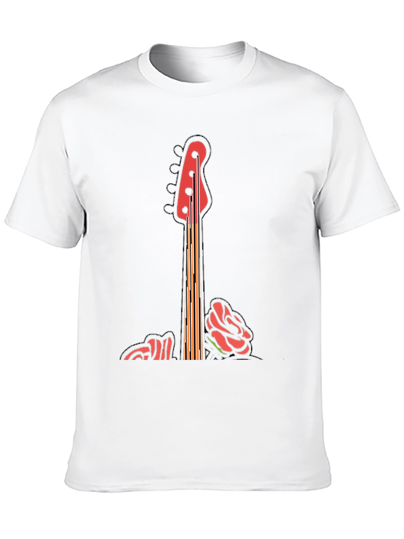 Guitar & Roses Graphic T-Shirt - Black