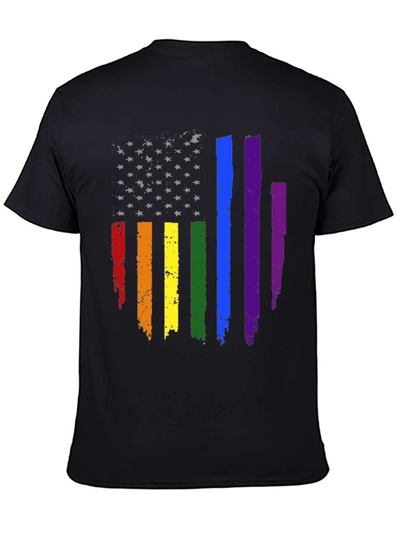 Pride USA Flag T-Shirt - Black