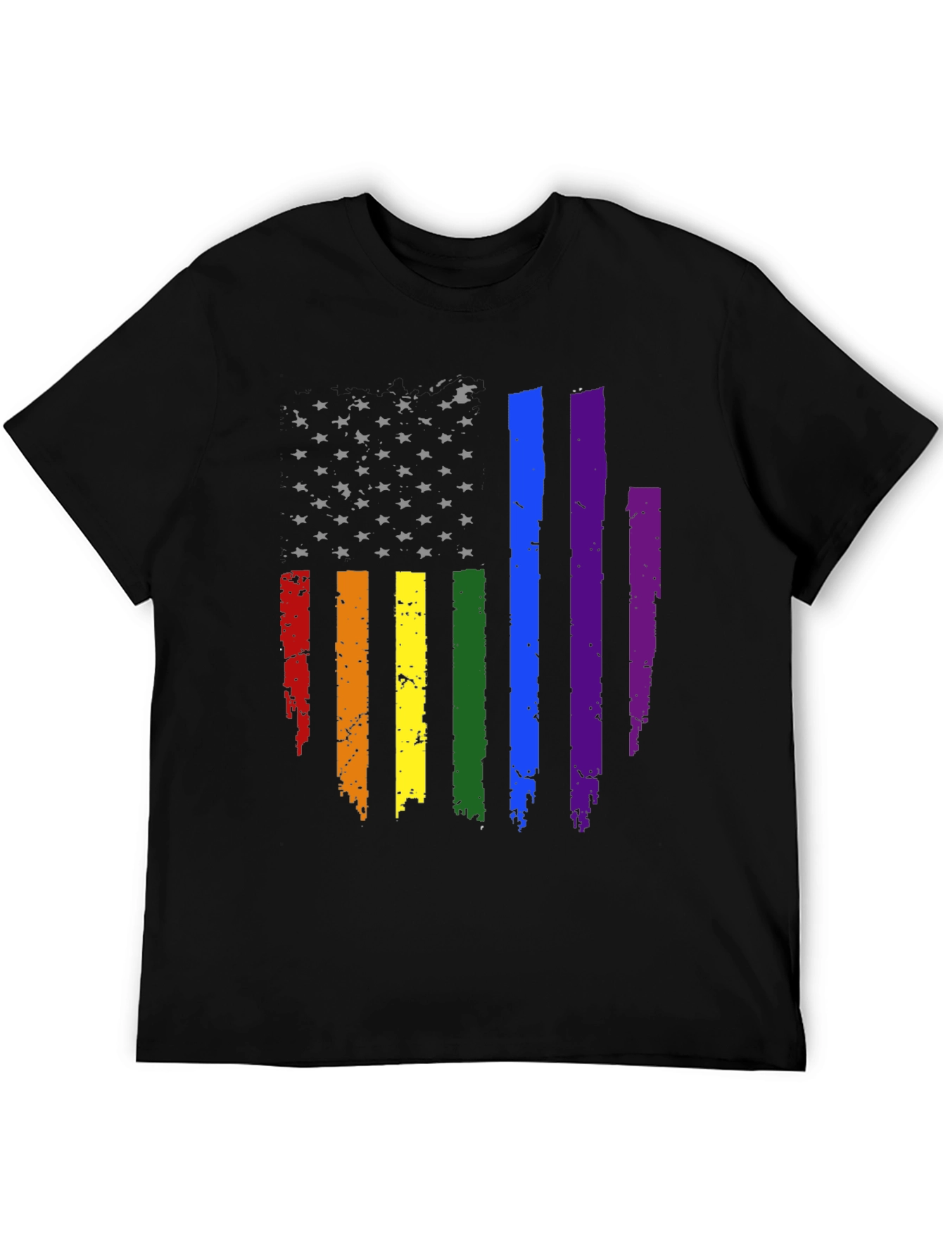 Pride USA Flag T-Shirt - Black