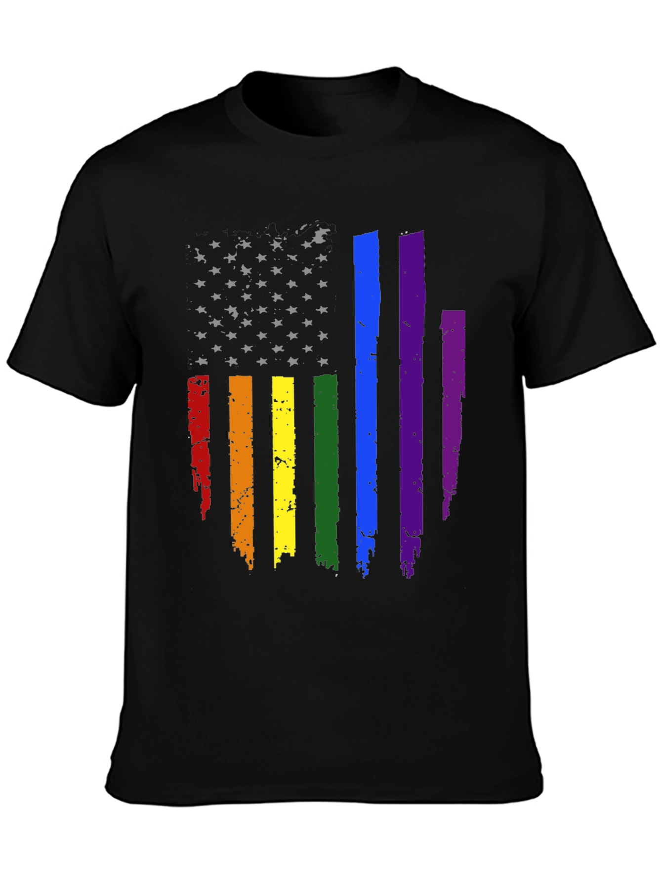 Pride USA Flag T-Shirt - Black
