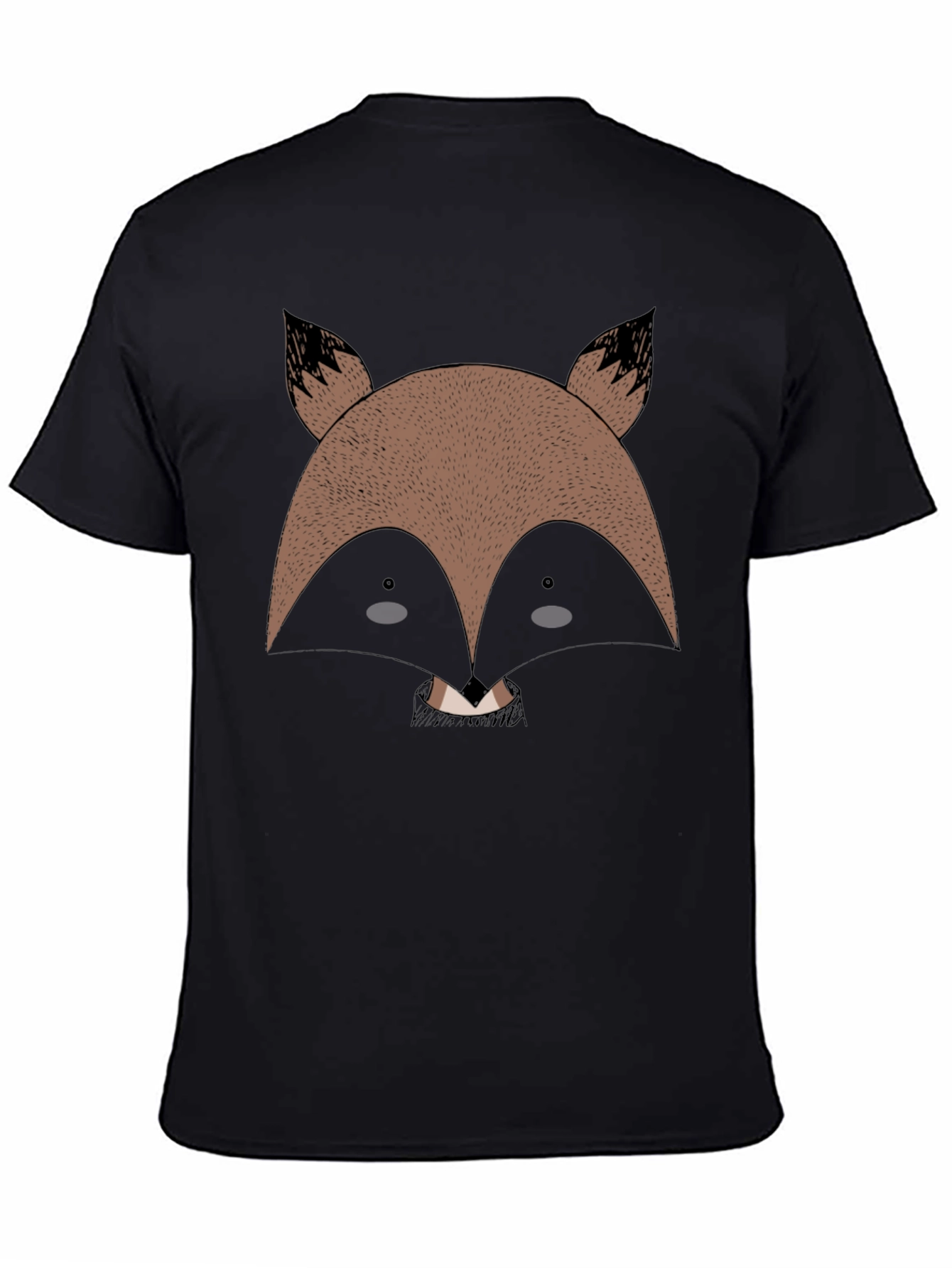 Cute Fox Graphic Black T-Shirt