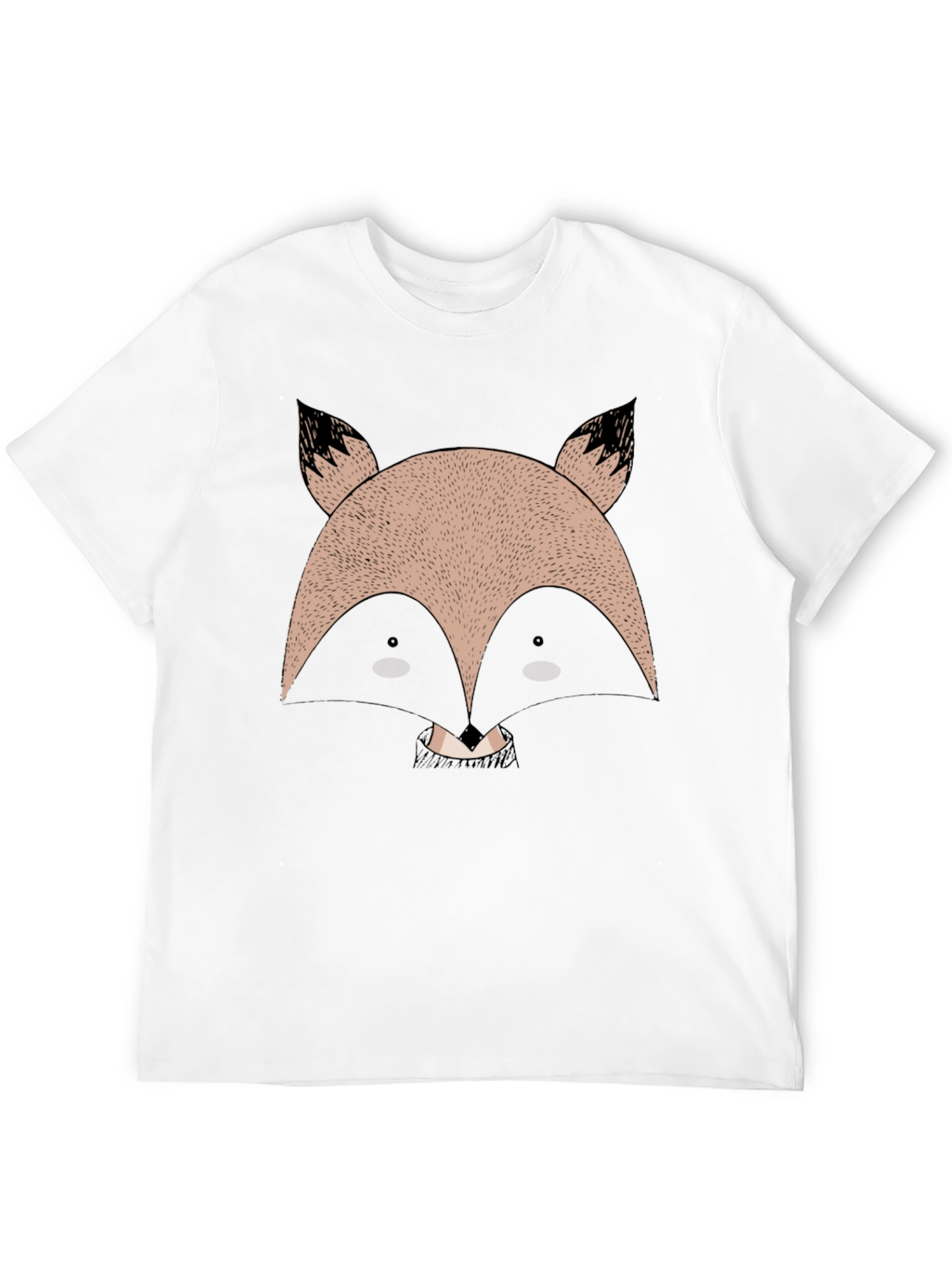 Cute Fox Graphic Black T-Shirt