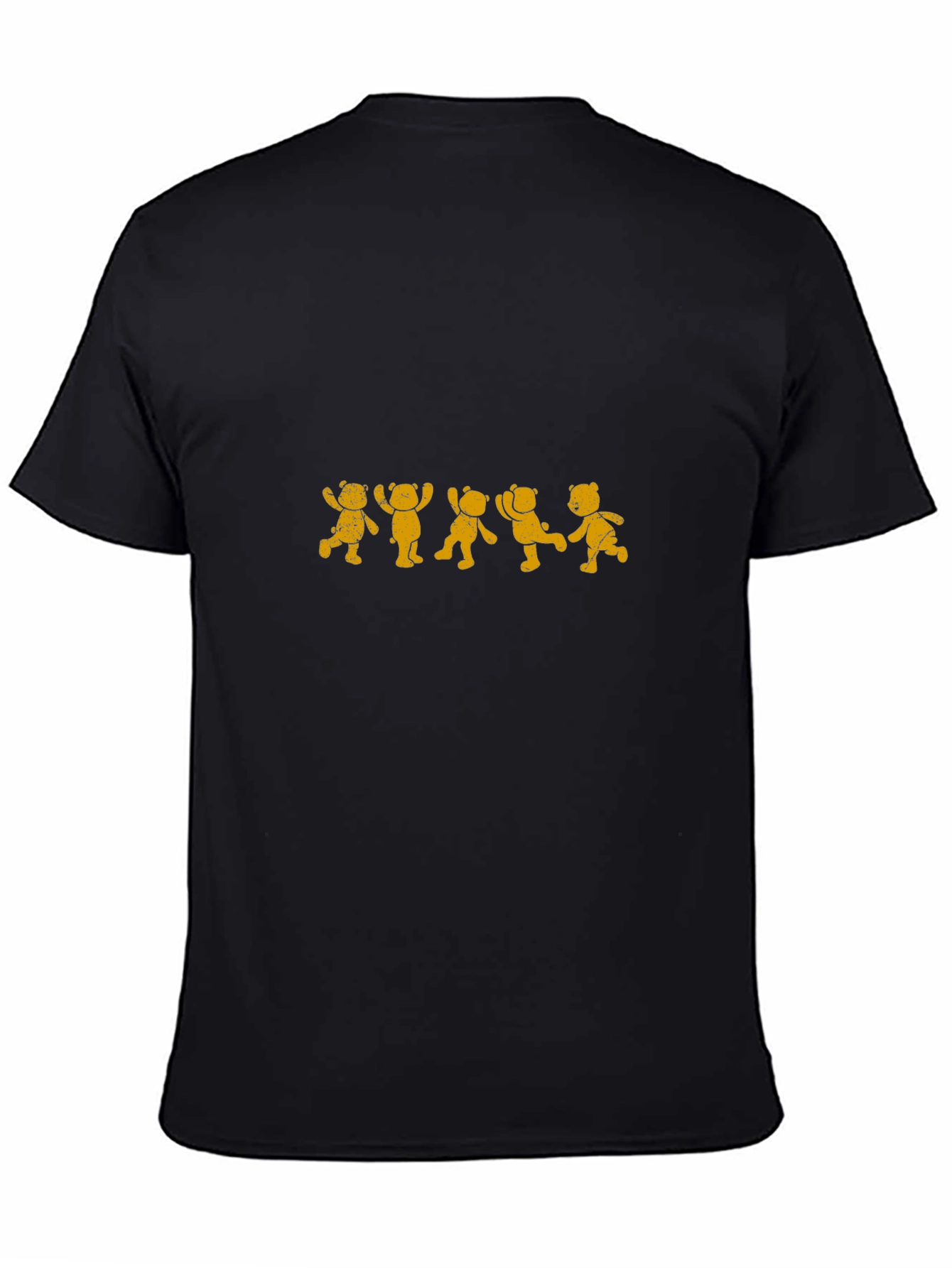 Dancing Bears Graphic Tee - Black Cotton T-Shirt