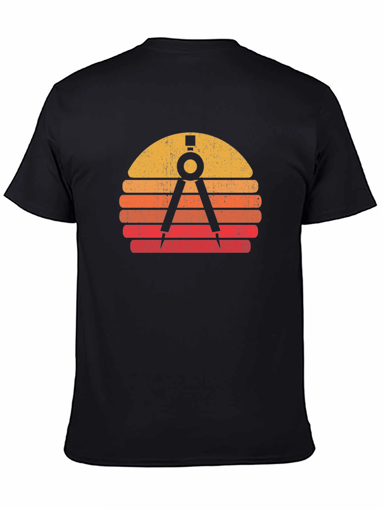Retro Architect Compass Sunset Graphic T-Shirt