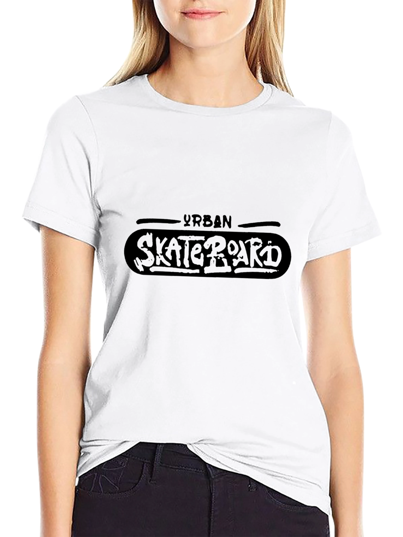 Urban Skateboard Graphic T-Shirt - Black