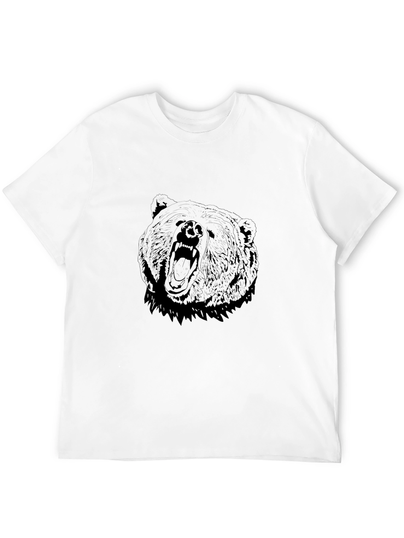 Mens Black Bear Graphic Tee - Roaring Style