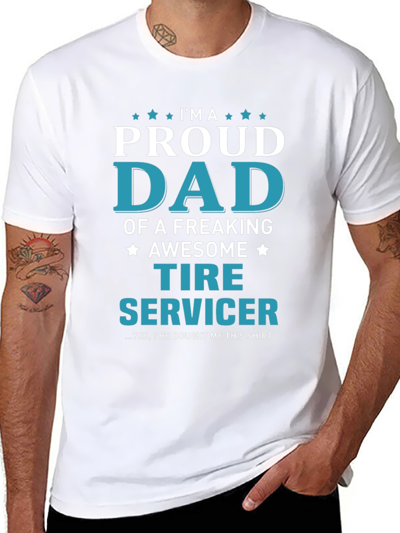 Proud Dad Tire Servicer Graphic T-Shirt