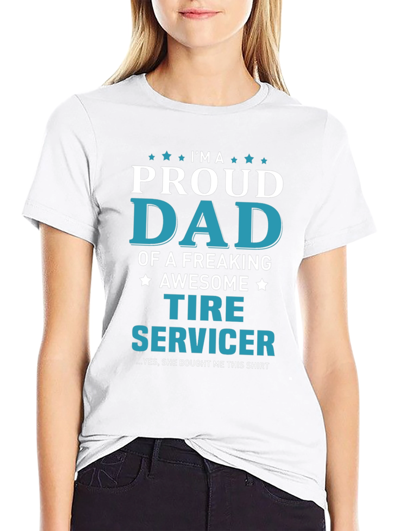 Proud Dad Tire Servicer Graphic T-Shirt