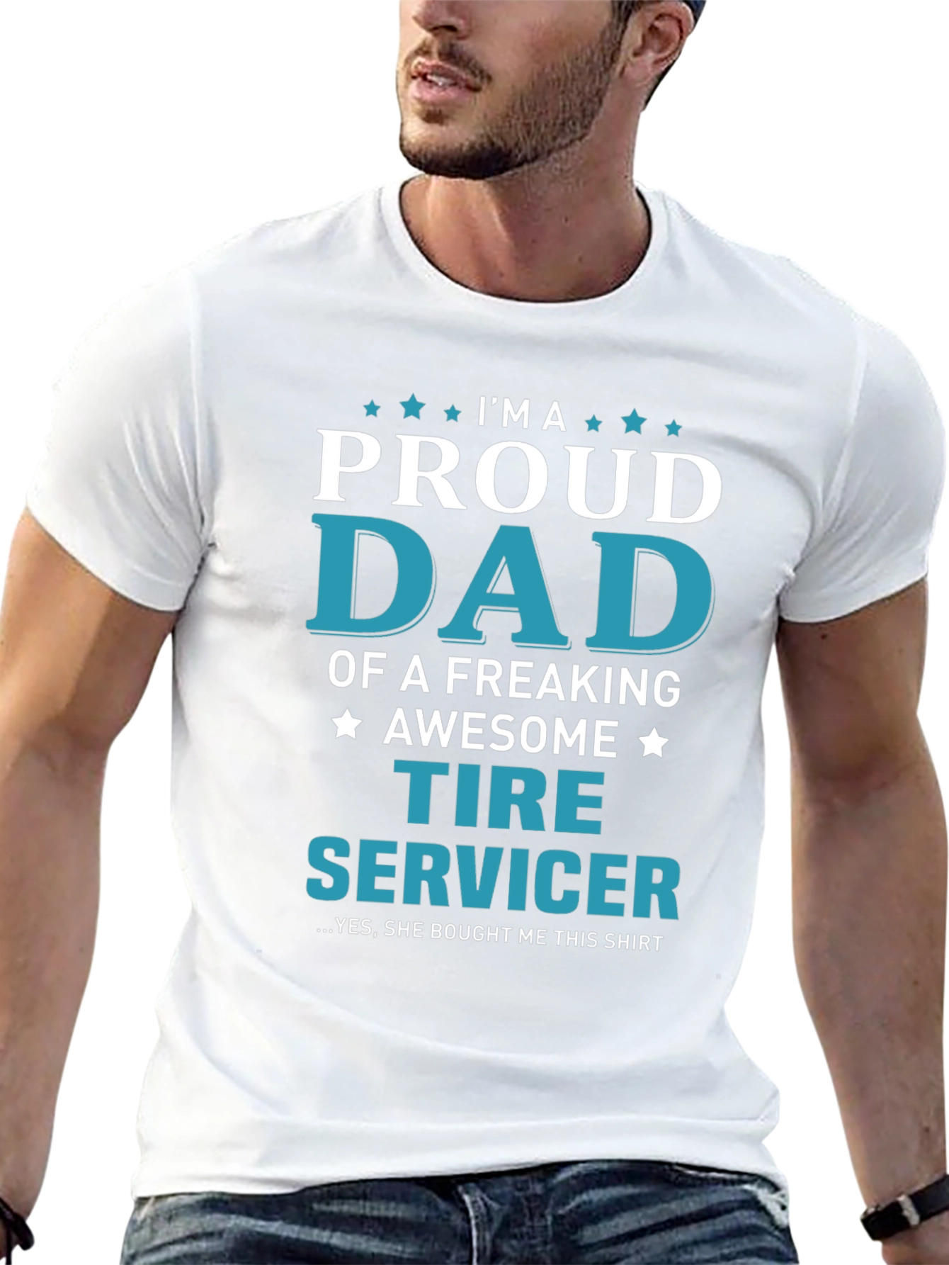 Proud Dad Tire Servicer Graphic T-Shirt