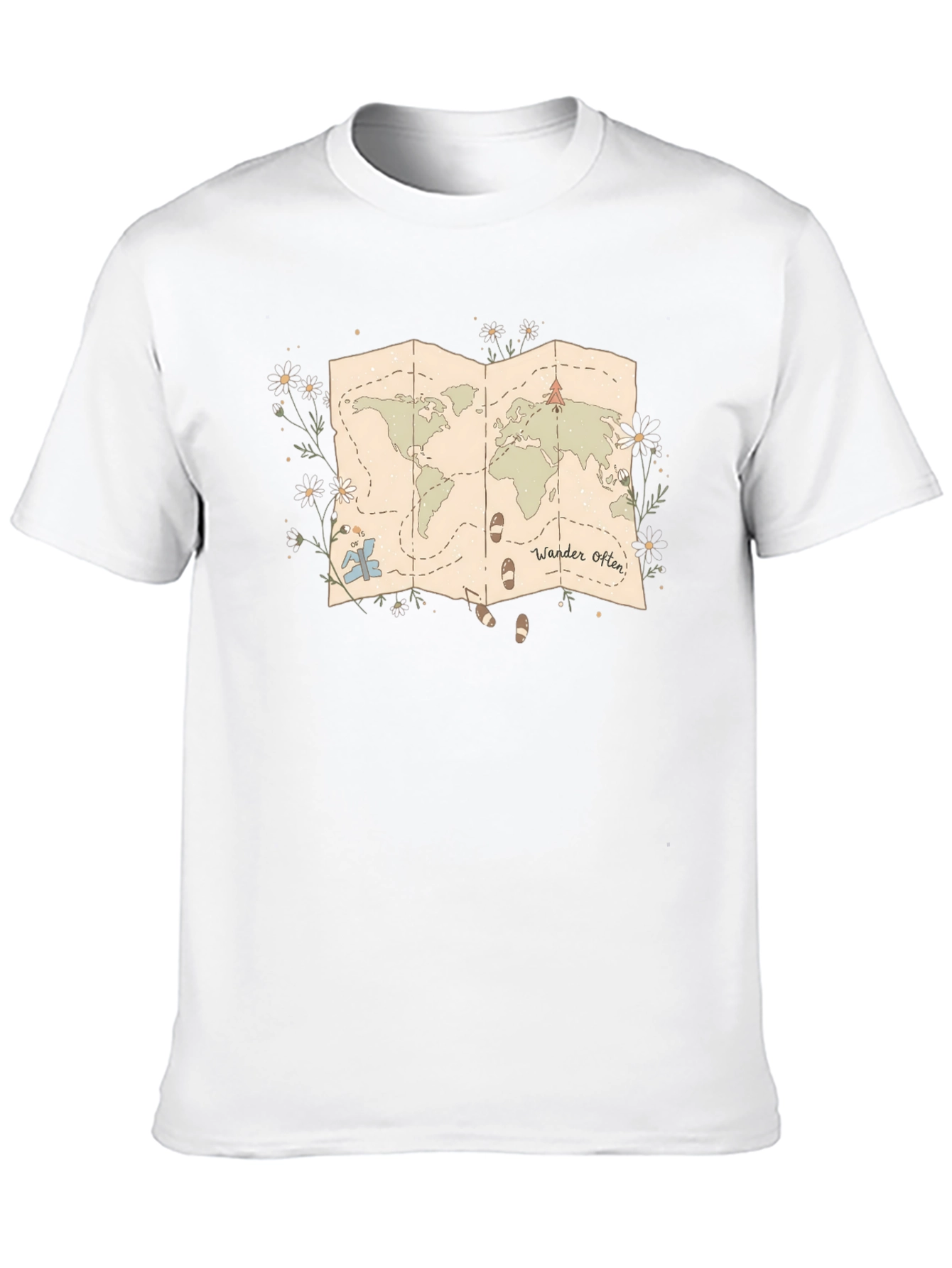 Wander Often World Map Graphic Tee - Black
