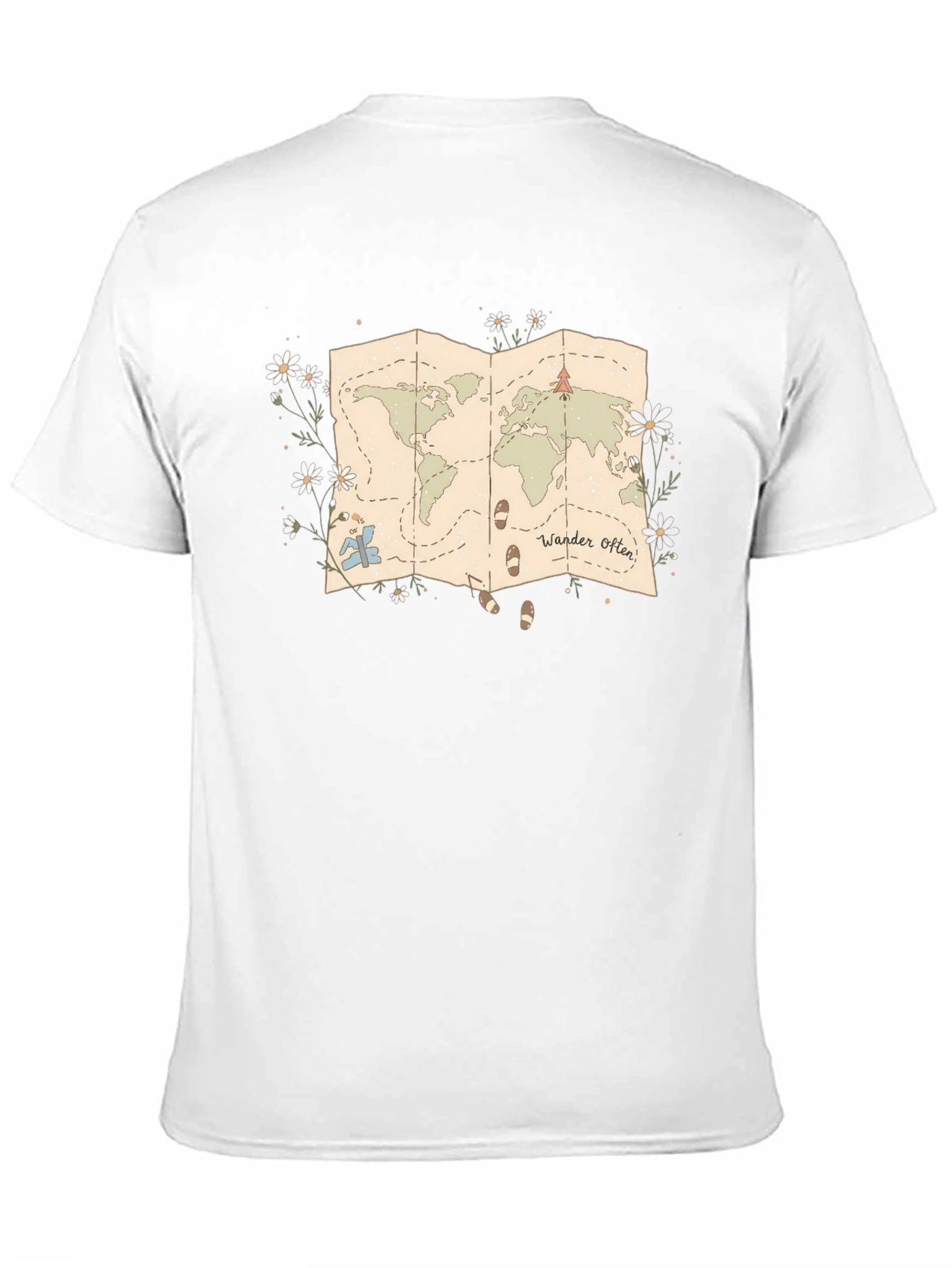 Wander Often World Map Graphic Tee - Black