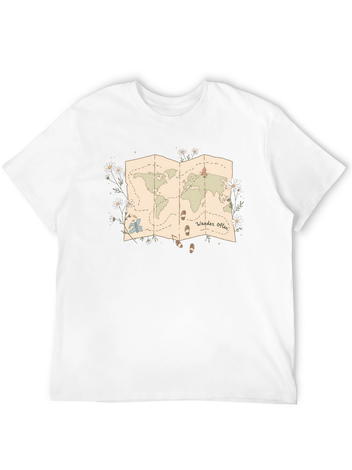 Wander Often World Map Graphic Tee - Black