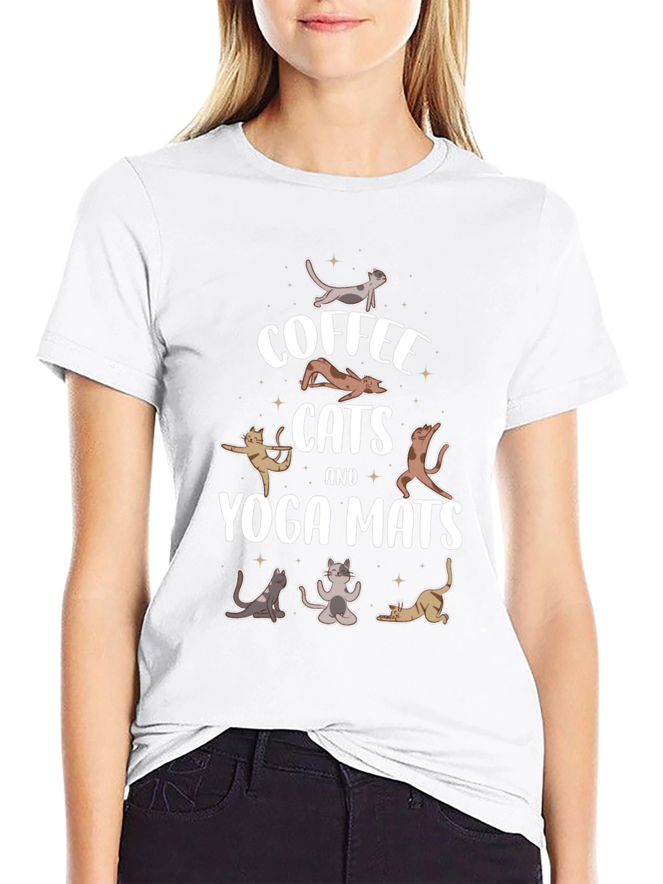 Coffee Cats & Yoga Mats T-Shirt