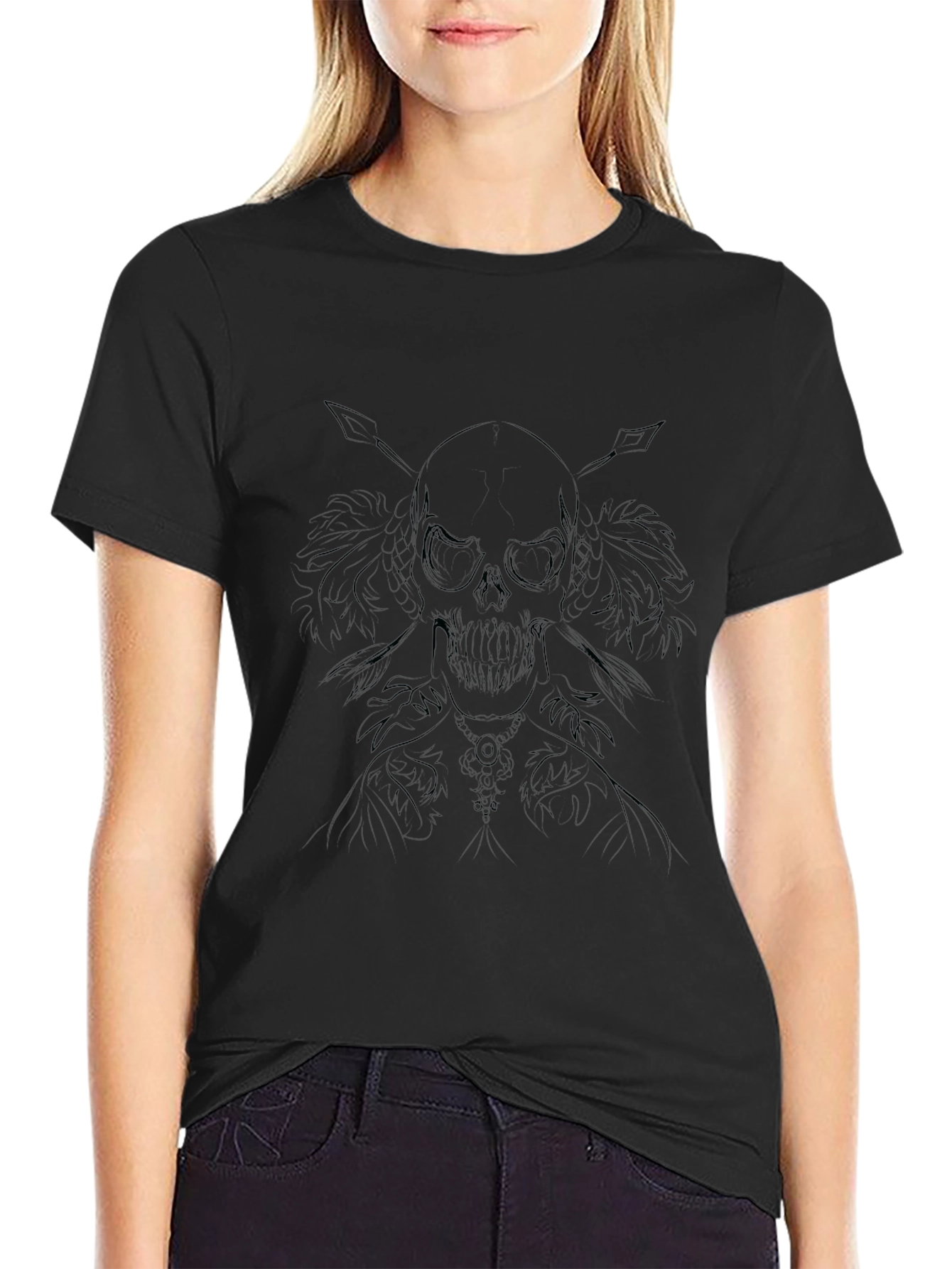 Skull & Arrows Graphic Black T-Shirt