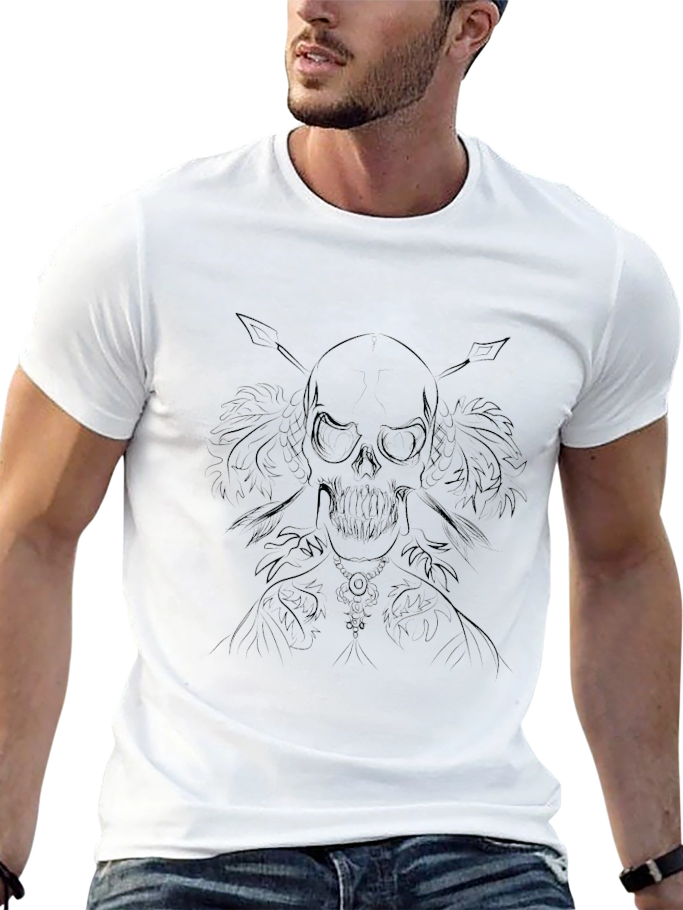 Skull & Arrows Graphic Black T-Shirt