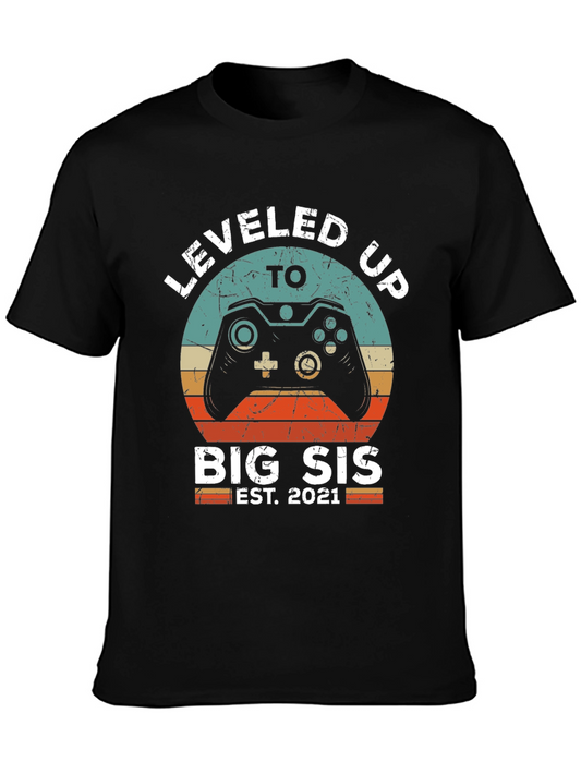 Leveled Up to Big Sis Est. 2021 T-Shirt