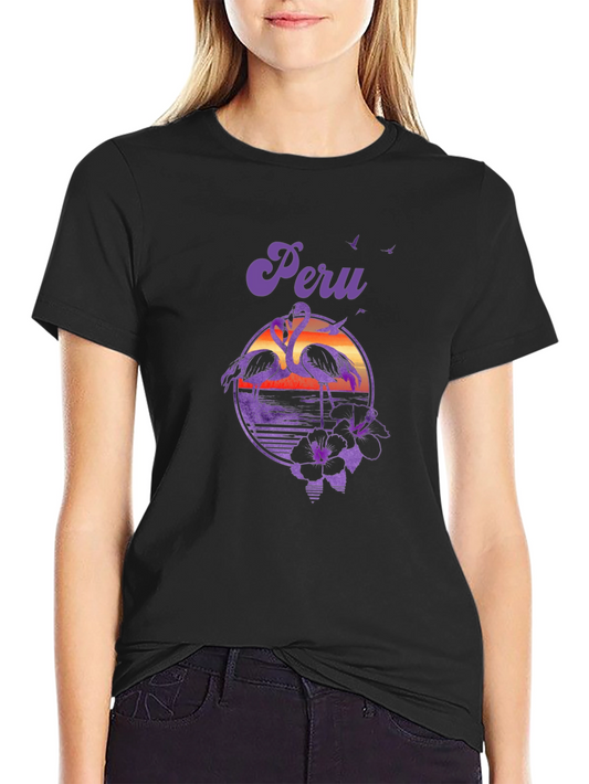 Peru Flamingo Sunset Graphic Tee