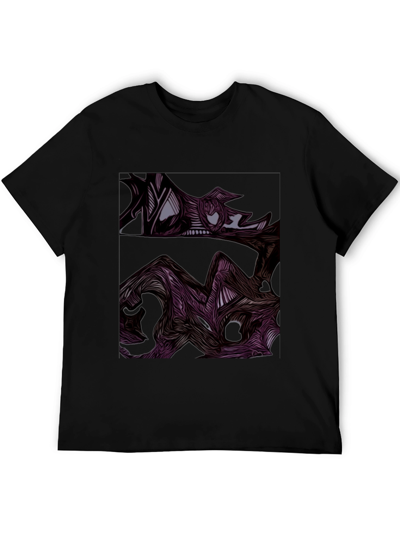 Abstract Art Graphic Print Mens Black Tee