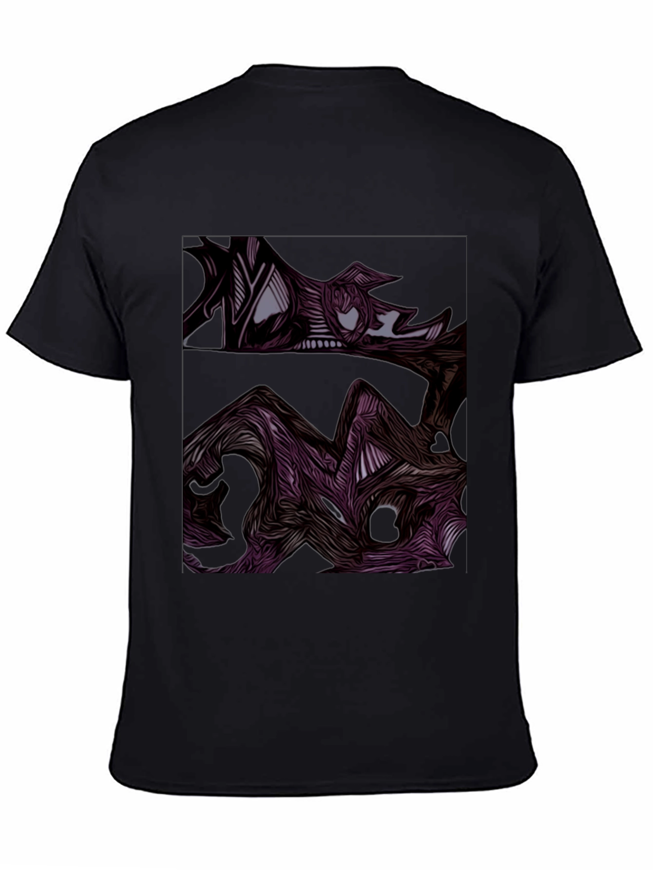 Abstract Art Graphic Print Mens Black Tee