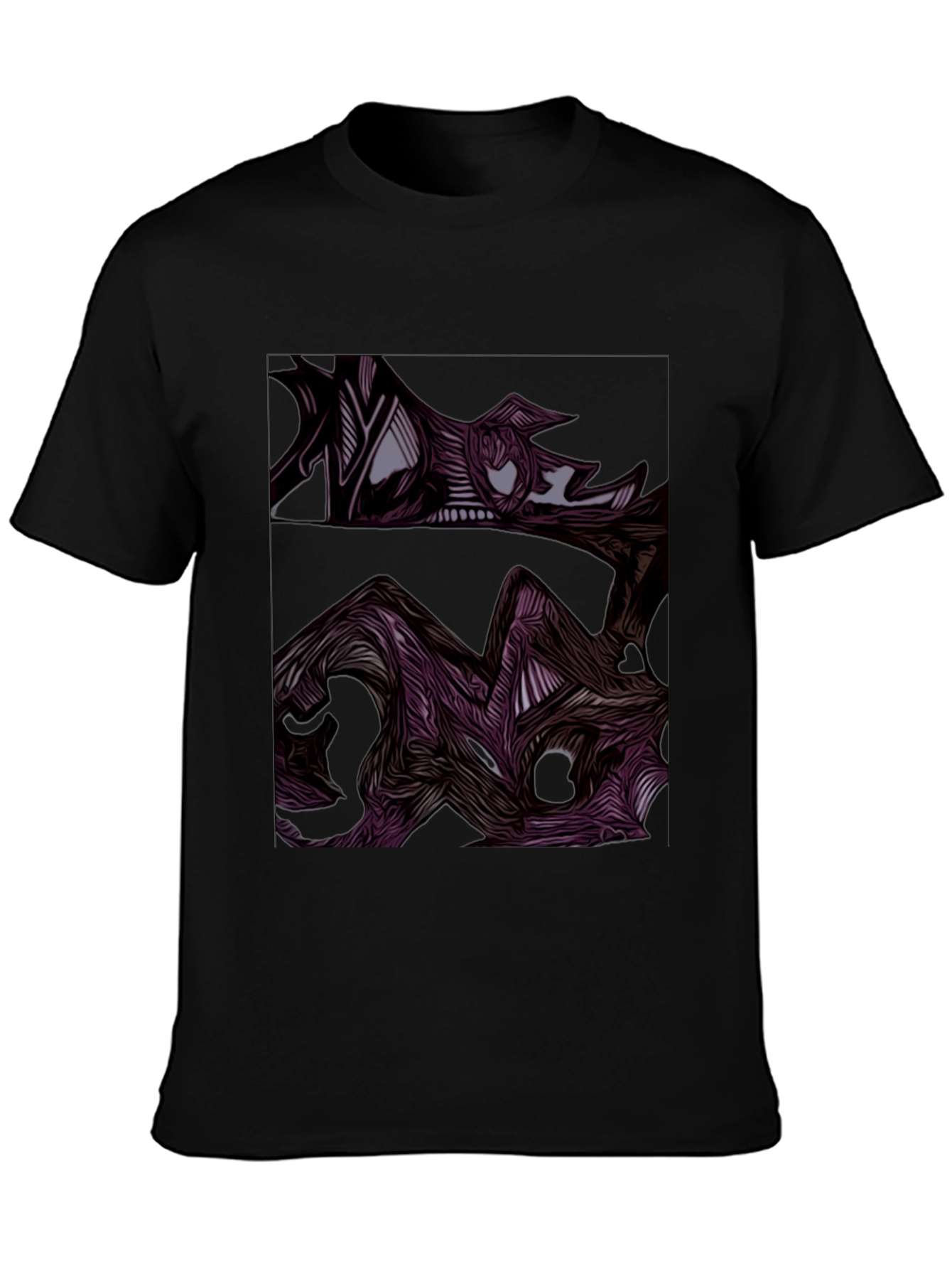 Abstract Art Graphic Print Mens Black Tee