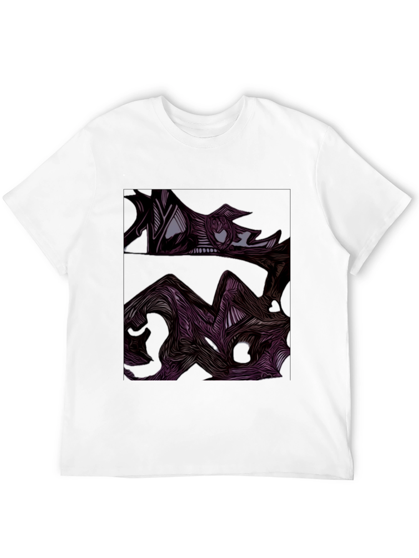 Abstract Art Graphic Print Mens Black Tee