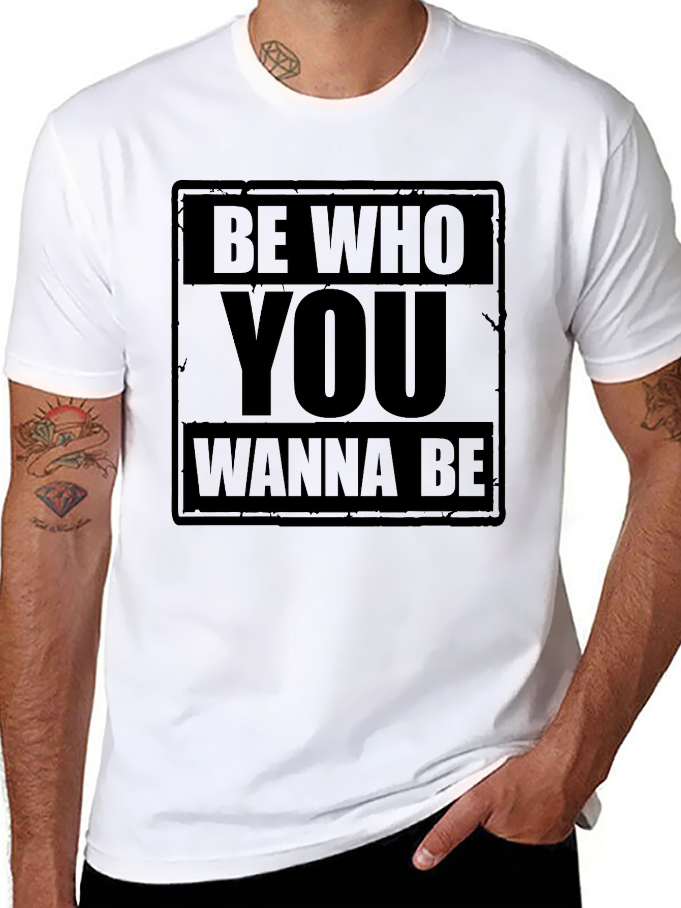 Be Who You Wanna Be Black Graphic T-Shirt