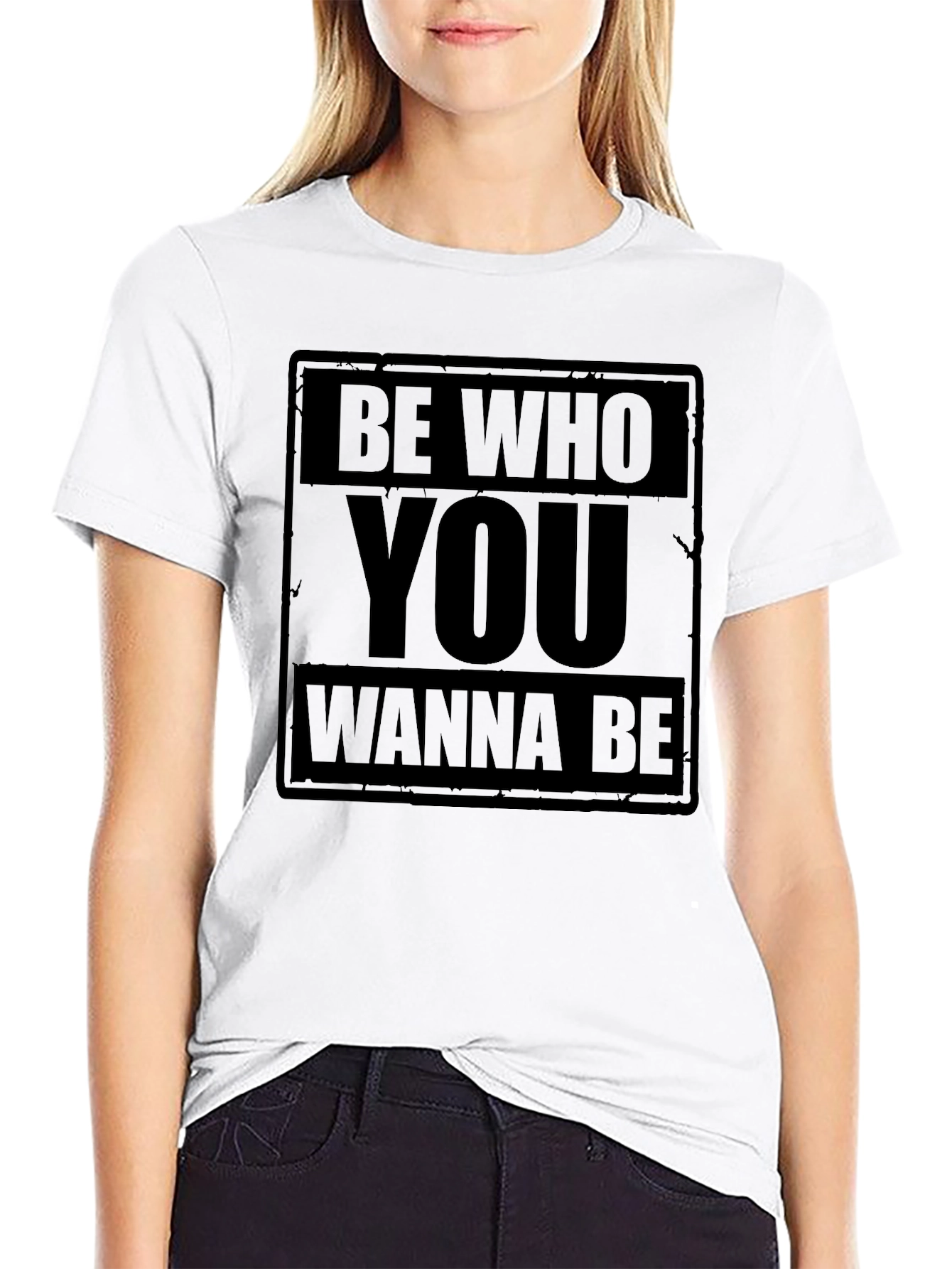 Be Who You Wanna Be Black Graphic T-Shirt