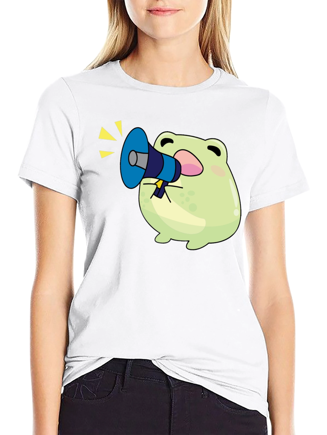 Frog with Megaphone T-Shirt - Black Graphic Tee