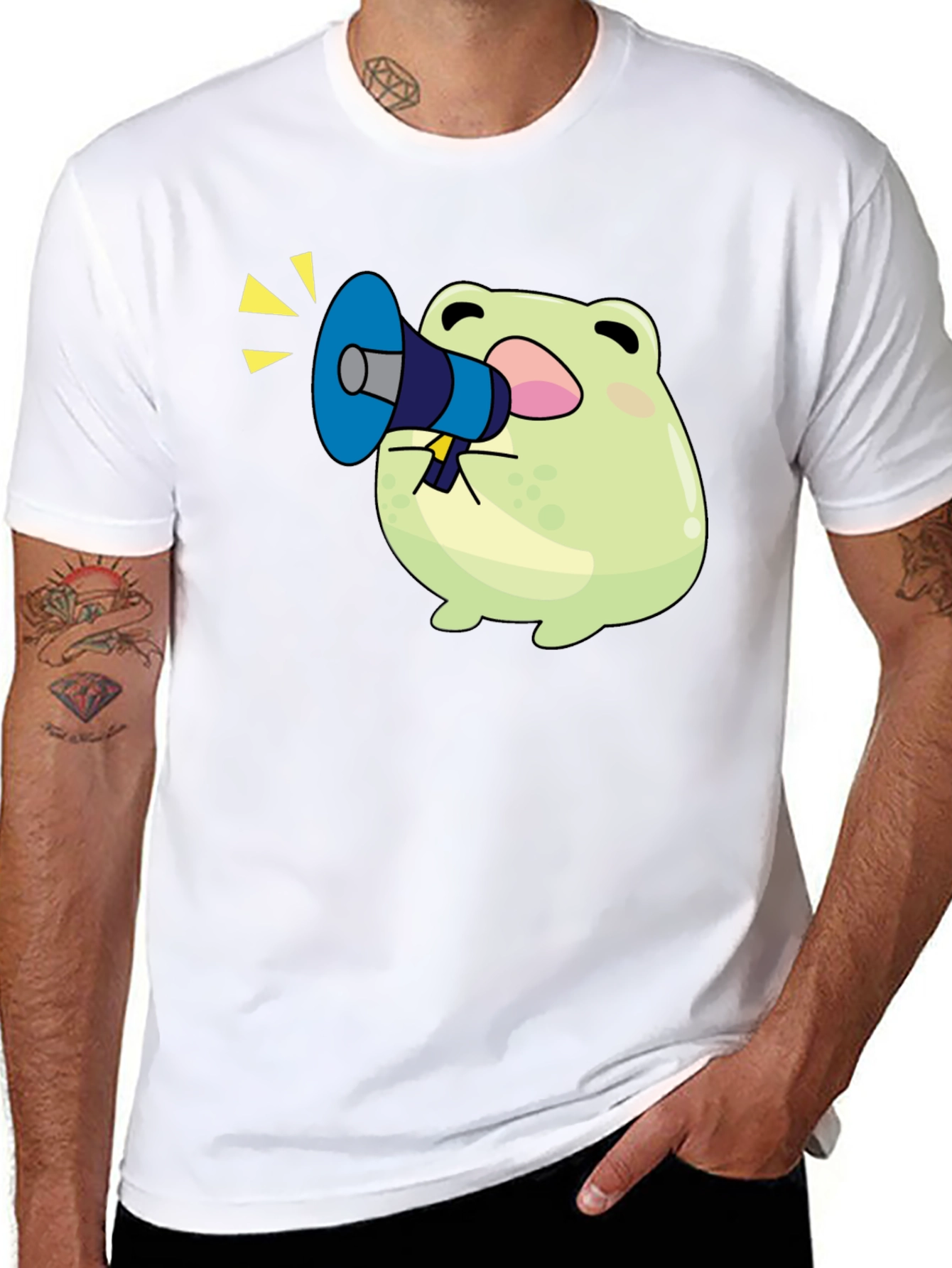 Frog with Megaphone T-Shirt - Black Graphic Tee