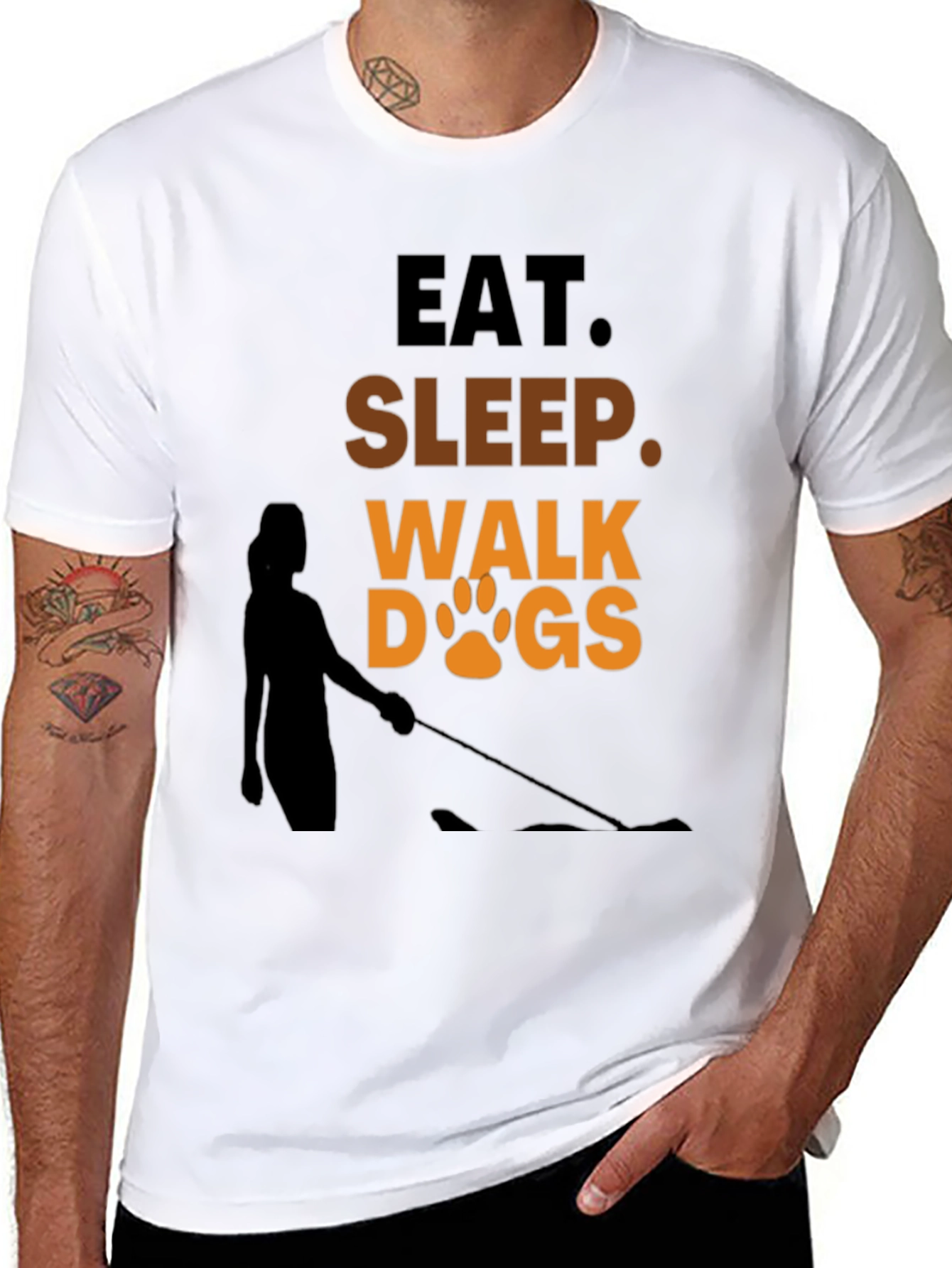 Eat Sleep Walk Dogs Graphic T-Shirt