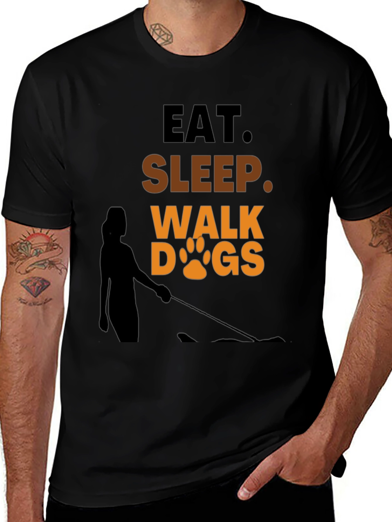 Eat Sleep Walk Dogs Graphic T-Shirt